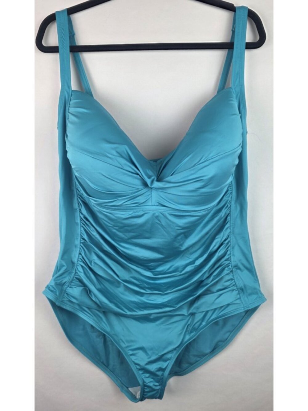 Sonnet Shores Womens One Piece Swimsuit Size 24W Aqua Blue Swimsuit Swim